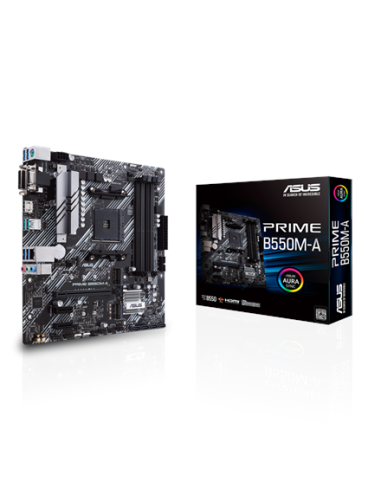 Asus | PRIME B550M-A | Processor family AMD | Processor socket AM4 | DDR4 | Memory slots 4 | Supported hard disk drive interfac