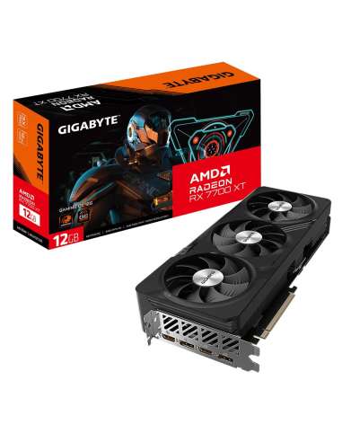 Graphics Card, GIGABYTE, AMD Radeon RX 7700 XT, 12 GB, GDDR6, 192 bit, PCIE 4.0 16x, 2xHDMI, 2xDisplayPort, GV-R77XTGAMINGOC-12