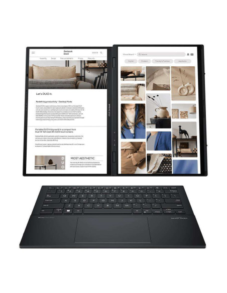 Notebook, ASUS, ZenBook Series, DUO, UX8406MA-PZ103W, CPU Core Ultra, u9-185H, 2300 MHz, 14", Touchscreen, 2880x1800, RAM 32GB,