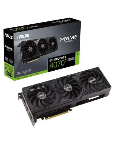 Graphics Card, ASUS, NVIDIA GeForce RTX 4070 SUPER, 16 GB, GDDR6X, 256 bit, Triple slot Fansink, 1xHDMI, 3xDisplayPort, PRIME-R