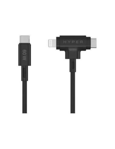 Hyper HyperJuice Silicone USB-C to USB-C and Lightning Hybrid 60W Cable