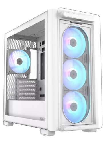 Case, ASUS, A23 PLUS, MidiTower, Case product features Transparent panel, MicroATX, MiniITX, Colour White, A23PLUSTG/ARGBWHITE