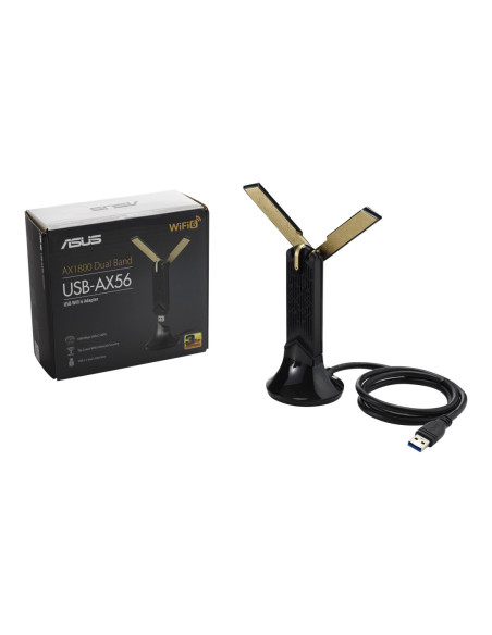 Wireless Dual-band | USB-AX56 AX1800 | 802.11ax | 1201+574 Mbit/s | Mesh Support No | MU-MiMO Yes