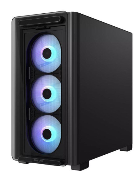 Case, ASUS, A23 PLUS, MidiTower, Case product features Transparent panel, MicroATX, MiniITX, Colour Black, A23PLUSTG/ARGBBLACK