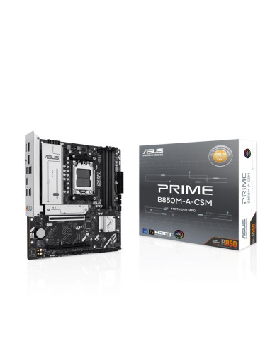 Mainboard, ASUS, AMD B850, SAM5, Micro-ATX, Memory DDR5, Memory slots 4, 1xPCI-Express 4.0 16x, 1xPCI-Express 5.0 16x, 3xM.2, 1