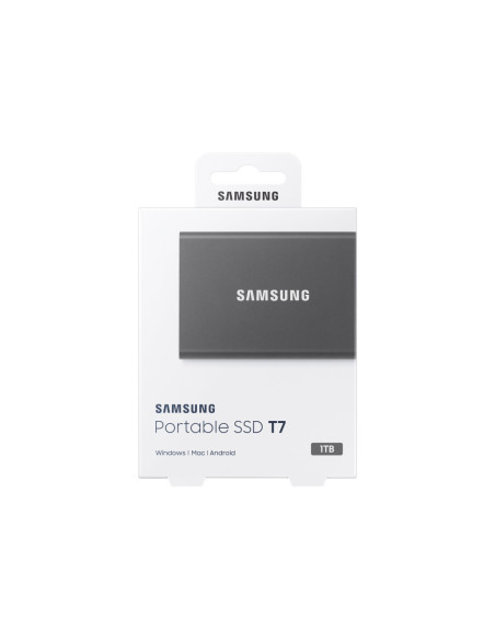 Samsung MU-PC1T0T/WW Portable SSD T7 USB 3.2 1TB Silver | Portable SSD | T7 | 1000 GB | USB 3.2 | Silver