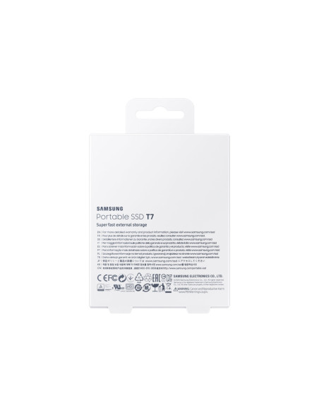 Samsung MU-PC1T0T/WW Portable SSD T7 USB 3.2 1TB Silver | Portable SSD | T7 | 1000 GB | USB 3.2 | Silver