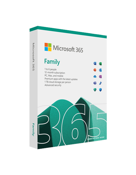 Microsoft | 365 Family | 6GQ-01897 | M365 Family | FPP | License term 1 year(s) | English | EuroZone Medialess