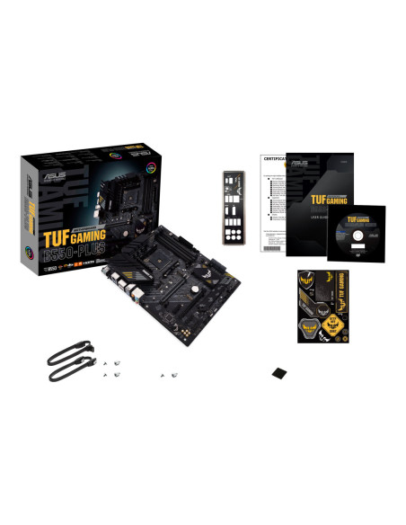 Asus | TUF GAMING B550-PLUS | Processor family AMD | Processor socket AM4 | DDR4 | Memory slots 4 | Chipset AMD B | ATX
