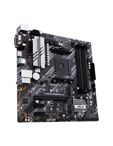 Asus | PRIME B550M-A | Processor family AMD | Processor socket AM4 | DDR4 | Memory slots 4 | Supported hard disk drive interfac