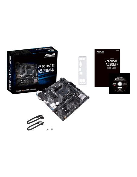 Asus | PRIME A520M-K | Processor family AMD | Processor socket AM4 | DDR4 | Memory slots 2 | Supported hard disk drive interfac