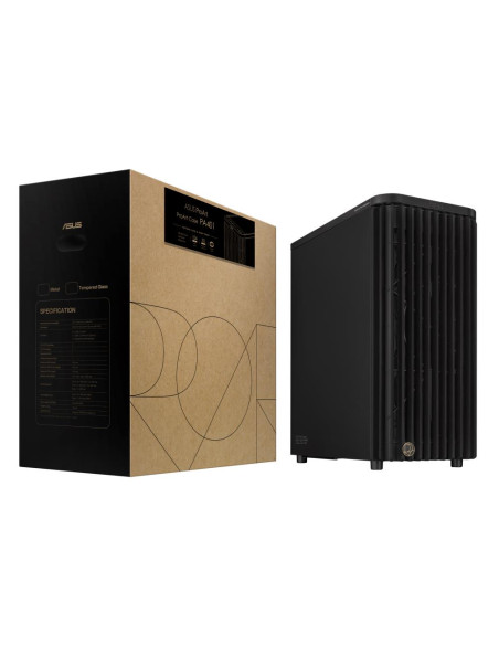 Case, ASUS, ProArt PA401 Wood Edition - Metal Panel, MidiTower, Not included, ATX, Colour Black, PROARTPA401WOODMETPWM