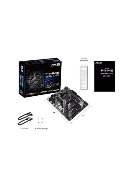 Mainboard, ASUS, AMD B550, SAM4, Micro-ATX, Memory DDR4, Memory slots 2, 1xPCI-Express 3.0 1x, 1xPCI-Express 3.0 16x, 1xPCI-Exp