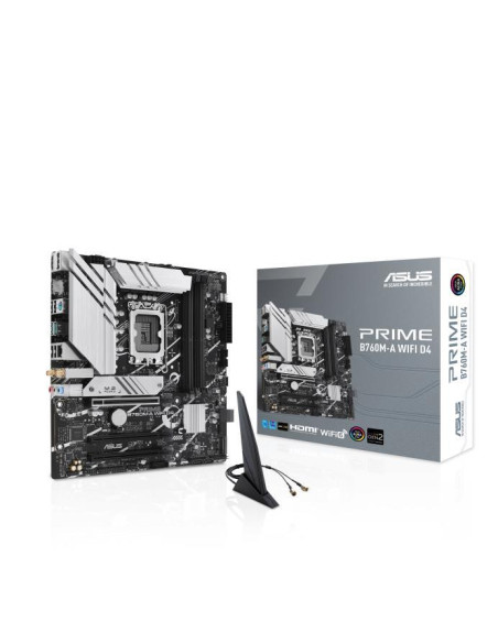 Mainboard, ASUS, Intel B760 Express, LGA1700, Micro-ATX, Memory DDR4, Memory slots 4, 3xPCI-Express 4.0 16x, 2xM.2, 2xHDMI, 1xD