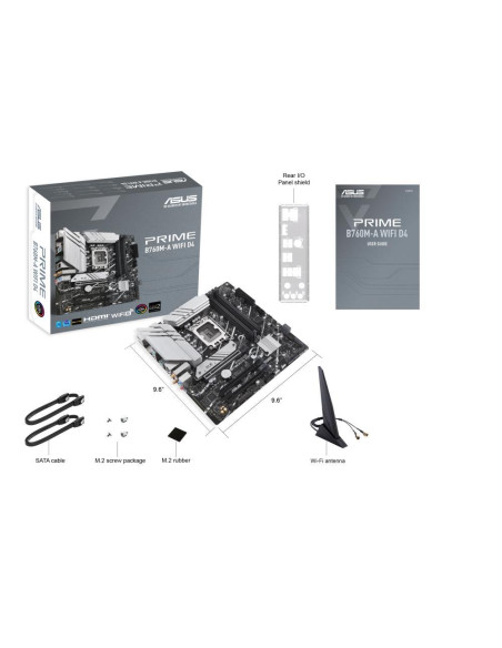 Mainboard, ASUS, Intel B760 Express, LGA1700, Micro-ATX, Memory DDR4, Memory slots 4, 3xPCI-Express 4.0 16x, 2xM.2, 2xHDMI, 1xD