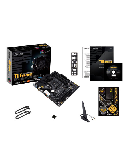 Asus | TUF GAMING B550M-PLUS WIFI II | Processor family AMD | Processor socket AM4 | DDR4 | Memory slots 4 | Chipset B550 | mic