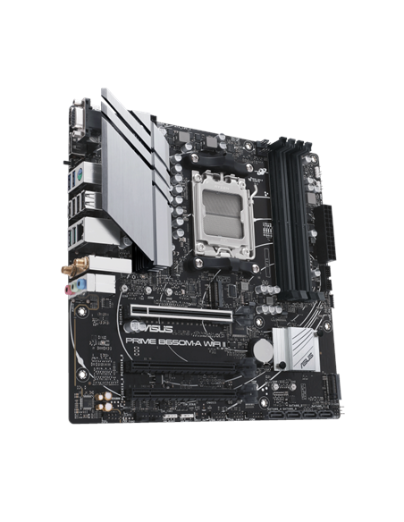 Asus | PRIME B650M-A WIFI II | Processor family AMD | Processor socket AM5 | DDR5 DIMM | Memory slots 4 | Supported hard disk d