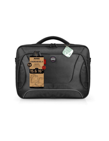PORT DESIGNS | Courchevel | Fits up to size 15.6 " | Messenger - Briefcase | Shoulder strap | Black