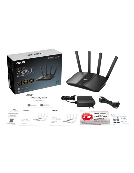 Wireless Router, ASUS, Wireless Router, 6500 Mbps, Number of antennas 4, RT-BE82U