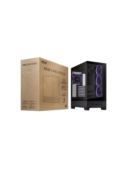 Case, ASUS, ASUS A31 PLUS Case, MidiTower, Case product features Transparent panel, ATX, BTX, MicroATX, MiniITX, Colour Black, 