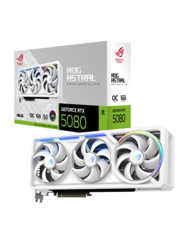 Graphics Card, ASUS, NVIDIA, GeForce RTX 5080, 16 GB, GDDR7, 256 bit, PCI Express 5.0, Active, ROG-ASTRAL-RTX5080O16G-WH