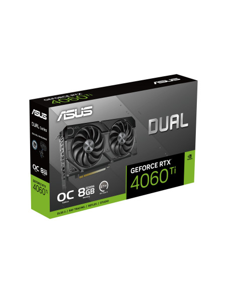 Graphics Card, ASUS, NVIDIA GeForce RTX 4060 Ti, 8 GB, GDDR6, 128 bit, PCIE 4.0 16x, GPU 2565 MHz, Dual Slot Fansink, 1xHDMI, 3