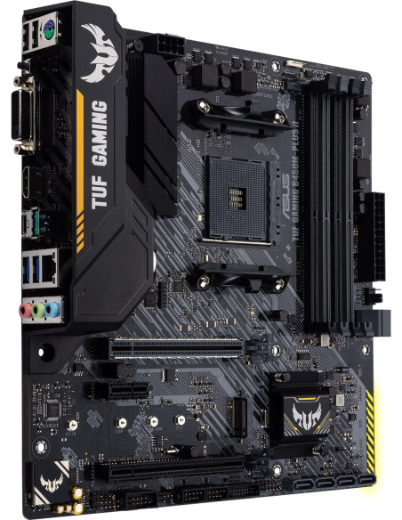 Asus | TUF GAMING B450M-PLUS II | Processor family AMD | Processor socket AM4 | DDR4 | Memory slots 4 | Number of SATA connecto