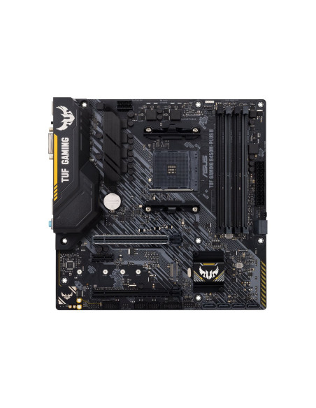Asus | TUF GAMING B450M-PLUS II | Processor family AMD | Processor socket AM4 | DDR4 | Memory slots 4 | Number of SATA connecto