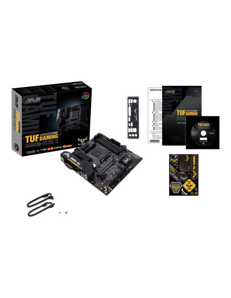 Asus | TUF GAMING B450M-PLUS II | Processor family AMD | Processor socket AM4 | DDR4 | Memory slots 4 | Number of SATA connecto