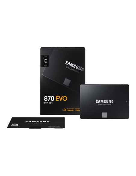Samsung | SSD | 870 EVO | 4000 GB | SSD form factor 2.5" | Solid-state drive interface SATA III | Read speed 560 MB/s | Write s