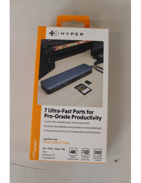 SALE OUT. Hyper HyperDrive EcoSmart Gen.2 Universal USB-C 7-in-1 Hub w 100 W PD Power Pass-thru | Hyper | HyperDrive EcoSmart G