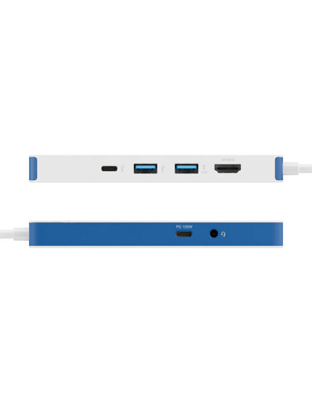 Hyper HyperDrive Flex 8 Port USB-C Hub, White/Blue | HD4102BUGL | HDMI ports quantity 1