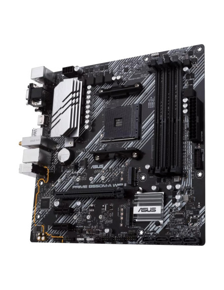 Asus | PRIME B550M-A WIFI II | Processor family AMD | Processor socket AM4 | DDR4 DIMM | Memory slots 4 | Supported hard disk d