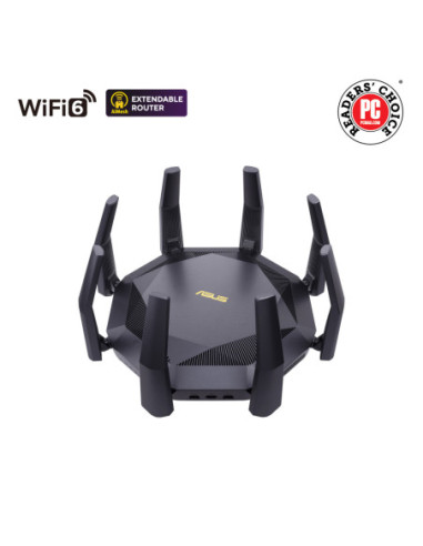 AX6000 Dual Band Router | RT-AX89X | 802.11ax | 4804+1300 Mbit/s | 10/100/1000 Mbit/s | Ethernet LAN (RJ-45) ports 8 | Mesh Sup