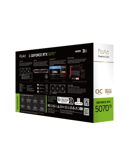 Graphics Card, ASUS, NVIDIA, GeForce RTX 5070 Ti, 16 GB, GDDR7, 256 bit, PCI Express 5.0, Active, PROART-RTX5070TI-O16G Graphics Card, ASUS, NVIDIA, GeForce RTX 5070 Ti, 16 GB, GDDR7, 256 bit, PCI Express 5.0, Active, PROART-RTX5070TI-O16G