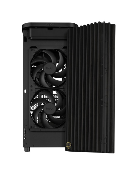 Case, ASUS, ProArt PA401 Wood Edition - Metal Panel, MidiTower, Not included, ATX, Colour Black, PROARTPA401WOODMETPWM