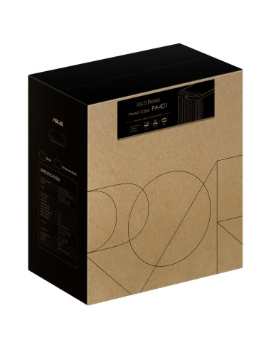 Case, ASUS, ProArt PA401 Wood Edition - Metal Panel, MidiTower, Not included, ATX, Colour Black, PROARTPA401WOODMETPWM
