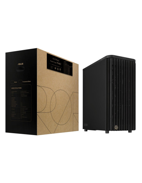 Case, ASUS, ProArt PA401 Wood Edition - Metal Panel, MidiTower, Not included, ATX, Colour Black, PROARTPA401WOODMETPWM