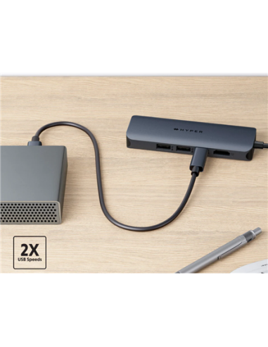 Hyper | HyperDrive EcoSmart Gen.2 Universal USB-C 6-in-1 Hub with 100 W PD Power Pass-thru