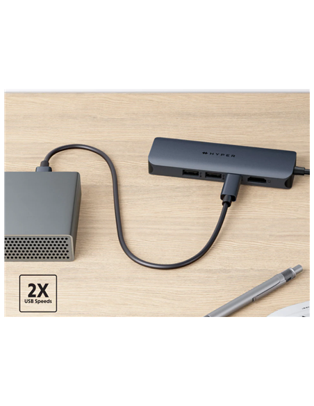 Hyper | HyperDrive EcoSmart Gen.2 Universal USB-C 6-in-1 Hub with 100 W PD Power Pass-thru