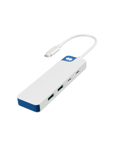 Hyper HyperDrive Flex 4 Port USB-C Combo Hub, White/Blue | HD5200BUGL