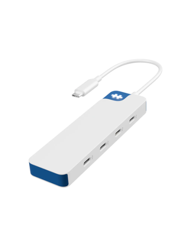 Hyper HyperDrive Flex 4 Port USB-C Hub, White/Blue | HD5201BUGL