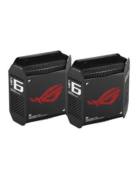 Wifi 6 802.11ax Tri-band Gigabit Gaming Mesh System | GT6 ROG Rapture (2-Pack) | 802.11ax | 574+4804+4804 Mbit/s | 10/100/1000 