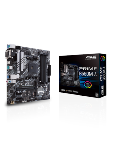 Asus | PRIME B550M-A | Processor family AMD | Processor socket AM4 | DDR4 | Memory slots 4 | Supported hard disk drive interfac