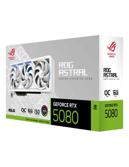 Graphics Card, ASUS, NVIDIA, GeForce RTX 5080, 16 GB, GDDR7, 256 bit, PCI Express 5.0, Active, ROG-ASTRAL-RTX5080O16G-WH