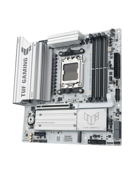 Asus TUF GAMING B850M-PLUS WIFI7 W | Processor family AMD | Processor socket AM5 | DDR5 | Supported hard disk drive interfaces 