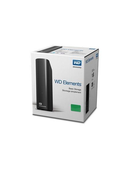 External HDD, WESTERN DIGITAL, Elements Desktop, 8TB, USB 3.0, Drives 1, Black, WDBWLG0080HBK-EESN