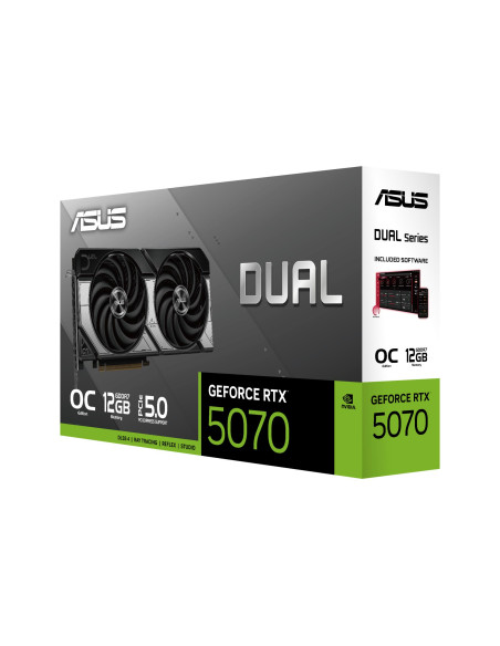 Graphics Card, ASUS, NVIDIA GeForce RTX 5070, 12 GB, GDDR7, 192 bit, PCIE 5.0 16x, Dual Slot Fansink, 1xHDMI, 3xDisplayPort, DU