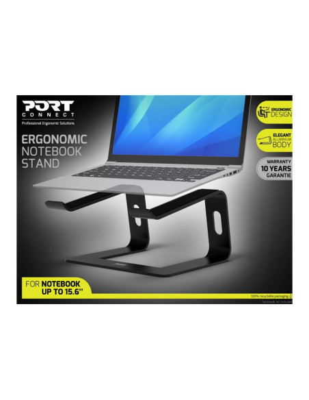 PORT DESIGNS | 901103 | Ergonomic Notebook stand | Notebook Stand | Black | 10-15.6 "