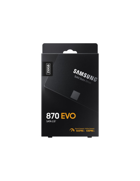 Samsung | SSD | 870 EVO | 250 GB | SSD form factor 2.5" | Solid-state drive interface SATA III | Read speed 560 MB/s | Write sp